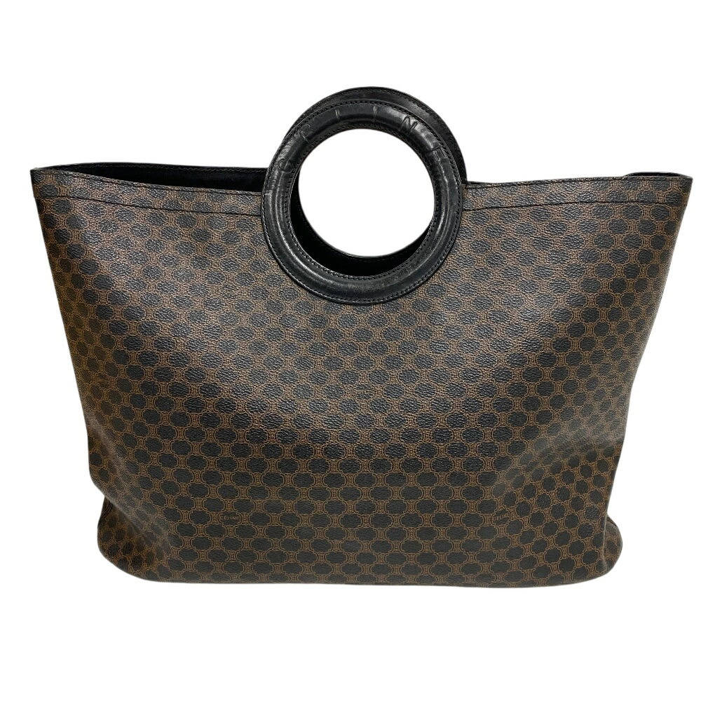 CELINE Circle Logo Macadam Handbag Black
